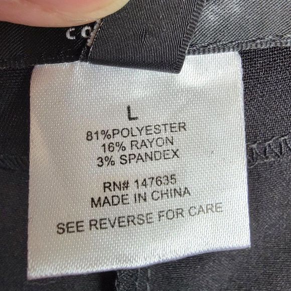 Romeo Juliet Couture Black Straight Wide Button Slit Legs High Rise Pants Size L - Picture 11 of 11